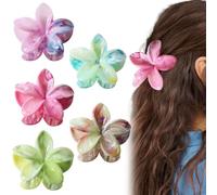GWAWG 5 PCS Pince Cheveux Fleur Clips pour Moyennement épais Style Hawaïen à Forte Veine de Marbre Tenue pour les Femmes Filles