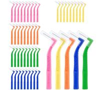 GWAWG 50 Pièces Brossettes Interdentaire Avec 5 dimensions Brossette Dentaire Angle,Brosses interdentaires en forme de L,Push-pull Brosse de Nettoyage Interdentaire pour Inter Dentaire Hygiène Interde