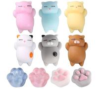 GWAWG 6Pcs Jouets Squishy Mini Mignons, Mochi Squishy Soft Patte de Chat, Jouets Anti-Stress, Jouets à Presser pour Enfants et Adultes, Jouets de Détente et Cadeaux Kawaii, Jouets Mignons (13)