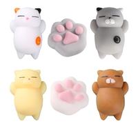 GWAWG 6Pcs Jouets Squishy Mini Mignons, Mochi Squishy Soft Patte de Chat, Jouets Anti-Stress, Jouets à Presser pour Enfants et Adultes, Jouets de Détente et Cadeaux Kawaii, Jouets Mignons pour Tous