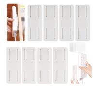 GWAWG 8Pièces Supports de Barrettes d'alimentation Auto-adhésifs Ruban adhésif Mural sans perçage Fixation de Prise Murale pour la Maison, l'école, Le Bureau, Le Plastique, la Cuisine