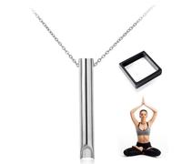 GWAWG Anapana Collier pour soulager l'anxiété et le stress et la respiration, collier en acier inoxydable durable, collier et coffret cadeau pour homme et femme