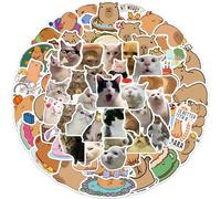 GWAWG Au hasard 100Pcs Autocollants drôles pour animaux, Autocollants esthétiques imperméables, Autocollants jetables pour bouteilles d'eau de guitare, ordinateur portable, Livre