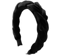 GWAWG Bandeau Tressé en Velours Bordeaux pour Dirndl Serre tête Traditionnel en Velours Tressé pour Femme Accessoire de Cheveux Antidérapant Tressé pour Femmes et Filles (noir)