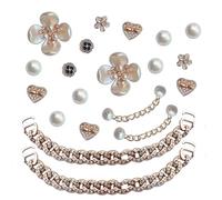 GWAWG Bijoux 20 PCS Pins Crocs Bling Strass Fleurs Designer Decoration Charms pour Enfant Fille Adulte Femme