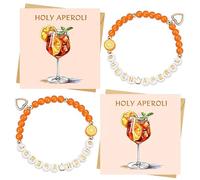 GWAWG Cadeau Aperol, Set de 2 Bracelets Aperol, Holy Aperol Aperol Queen, 2 Cartes Aperol Spritz avec Enveloppes et Autocollants, Accessoires Aperol pour Femmes, Coffret Cadeau Déco pour Soirée d'Été