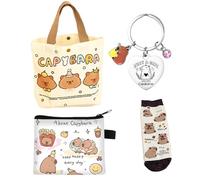 GWAWG Capybara Gifts for Girls Women,Capybara Makeup Bag with Keychain Women's Sock,Capybara Gifts for Capybara Lovers,Capybara Stuff Gifts for Girls Mum Auntie Wife Daughter Sister Friends Thank You