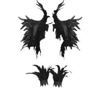 GWAWG Collier de Plumes, Bracelet en Plumes Col Châle Costume Halloween Plume Épaulette Haussement dépaules Cape Châle pour Femme Collier Tour de Cou pour Photo Prop Cosplay Stage Party
