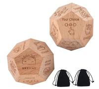 GWAWG Dés De Soirée, 2 Pcs Dés De Décision pour Couple, Dés à Emporter 12 Faces, Nourriture Et Films, Jeux De Couple Amusants, Idées De Soirée, Jeux De Couple Saint Valentin