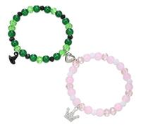 GWAWG Ensemble de bracelets pour couple - Touch to Connect avec breloques en forme de cœur, bracelets d'amitié, cadeaux méchants, réglables de 18 à 19 cm, convient pour la Saint-Valentin, un
