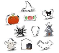 GWAWG Grand Ensemble de Découpe de Biscuits Halloween - 10 Pièces - Acier Inoxydable