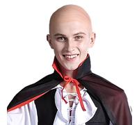 GWAWG Halloween chapeau chauve avec perruque net, haut élastique latex chapeau chauve tête pour Cosplay Party costume maquillage fournitures, vampire vieux homme moine dessin animé