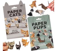 GWAWG Kit Origami Chats en Papier 100 Feuilles (50 Chats + 50 Chiens), DIY Kit Pliage 3D Animaux, Activité Créative pour Enfants et Adultes, Papier Origami Recy adeau pour Amoureux des Animaux