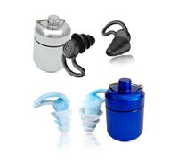 GWAWG Lot de 4 paires de bouchons d'oreille avec 2 récipients en aluminium pour annulation du bruit, sommeil, protection auditive en silicone souple pour dormir, ronflement, travail, voyage, étude