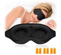 GWAWG Masque de Nuit pour Hommes et Femmes, Masque de Sommeil, Cache Yeux pour Dormir, Masques de Sommeil, 3D Bandeau Yeux Sommeil, 100% Occultant Masque Nuit Voyage Accessoires pour MéDitation (Noir)
