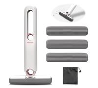 GWAWG Mini Balai éponge Portable Auto-Compressible, Nettoyage Mains Libres pour Salle de Bain, Cuisine, Vaisselle, Bureau, Verre (3 éponges en Coton et 1 poignée Compressible)