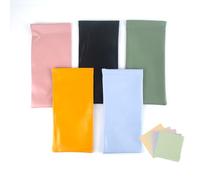 GWAWG Paquete de 5 Fundas Blandas para Gafas con Paño de Limpieza, Funda Portátil de Cuero de PU para Gafas, Fundas Impermeables para Gafas, Funda para Gafas de Sol para Mujeres y Hombres