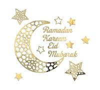 GWAWG Ramadan Mubarak Decoration, Stickers Muraux Acryliques Lune & Étoiles, Ramadan Wall Stickers pour Salon Chambre Maison, Eid Mubarak Muslim Islam Ramadan Decorations