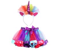 GWAWG Robe Tutu De Princesse Licorne Pour Fille, 2PCS Robe Princesse Bébé Enfant, Déguisement Licorne Enfant Pour Anniversaire Fête Mariage Halloween Christmas Carnaval Cosplay (Purple, One Size)