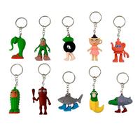 GWAWG Set de 10 Porte-clés - Jouet Tung Tung Tung Sahur en 3D, Figurines Animaux Brainrot Uniques, Jouets Brainrot italiens Collectionnables, Animaux 3D colorés pour Décoration et Cadeaux