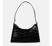 GWAWG Women's Crocodile Embossed Patent Shoulder Bag,Retro Y2K Clutch Purse,Small Black Handbag,25x17x7cm,Classic Clutch Shoulder Bag for Daily Use, Shopping (black)