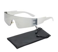 GWAWG Y2k Lunettes de soleil futuristes, rave, espaces, lunettes d'extraterrestre, lunettes de soleil, lunettes de fête, lunettes de soleil futuristes miroir ou concert bar, DJ, Nightlife