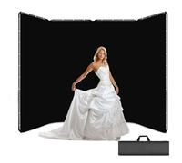 GWBoiuyQETM Fond Grand écran, système de Support Photo Portable avec trépied, Sac de Rangement, Cadre panoramique Infroissable pour fêtes (Noir)