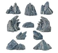 GWBox Lot de 10 fausses pierres miniatures de diorama - Accessoires de décoration pour bonsaï - Fournitures de diorama - Terrain miniature - Accessoires de jardin zen - Décoration de terrarium -