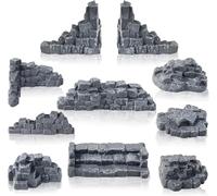 GWBox Ruines murales en pierre pour ensembles de terrain, murs en pierre ruinée, paysage de terrain pour table miniatures de 28 mm pour modèle militaire