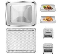 GWBSXM Plateau de rechange pour friteuse à air comprimé Cuisinart TOA-26 TOA-28, four à convection, 27 x 24 cm, maille antiadhésive, panier en acier inoxydable, passe au lave-vaisselle