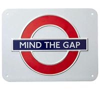 GWC Plaque en métal « Mind The Gap » de Taille Moyenne
