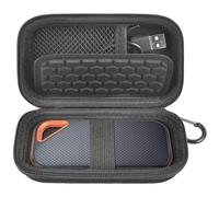 GWCASE Boîtier rigide compatible avec SSD externe portable SanDisk Extreme PRO 500 Go, 1 To, 2 To, 4 To, support de transport pour disque dur SSD Crucial X8 (boîte uniquement) - Noir
