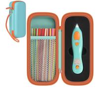 GWCASE Étui compatible avec stylo d'impression 3D 3Doodler Start+ Essentials (2024 2023) pour enfants, organiseur de voyage pour recharges de filaments, chargeur USB (boîte uniquement) - Vert avec