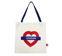 GWCC Sacs fourre-tout sous licence du métro de Londres, avec poche zippée à l'intérieur, 6 motifs, Londres, Notting Hill, Camden Town, Oxford Circus, Piccadilly Circus et London Heart, taille 41 x 6 x