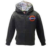 GWCC Sweat à capuche zippé Underground™ pour enfant (9-10 ans) Gris anthracite