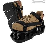GWCYMYD Chaussures à Ongles 30,5 x 14 x 8 cm - Design à Ressort - Prémontées avec Bandes réglables - Robuste - Aérateurs de pelouse - pour aérer et desserrer la pelouse - Noir