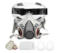 GWCYMYD Masque respiratoire avec lunettes de protection et filtre à gaz en silicone 20 x 13 x 14 cm Double filtration Masque anti-poussière pour bloquer les pesticides Couleur vapeur poussière fumée