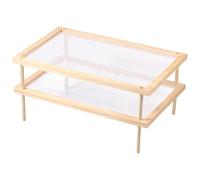GWCYMYD Plaque de séchage pour pâtes en bois - Séchoir à pâtes - Filet empilable - Amovible - Séchoir à pâtes - Support pour pâtes, herbes, fruits (double couche)