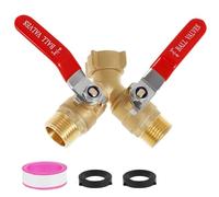 GWCYMYD Répartiteur de raccordement d'eau 2 cm en laiton 2 voies Y avec longue poignée Débit d'eau réglable Ouverture facile Fermeture robinet Distributeur d'eau pour jardin