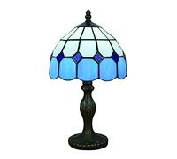 Gweat 8 pouces méditerranéenne de style Tiffany Table Ambre Lampe de chevet de la chambre (4 couleurs pour choisir)