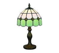 Gweat 8 pouces méditerranéenne de style Tiffany Table Ambre Lampe de chevet de la chambre (4 couleurs pour choisir)