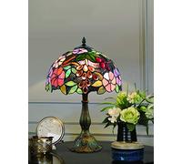 12 pouces vintage pastorale fleurs magnifiques vitrail style lampe de table lampe de chambre lampe de chevet