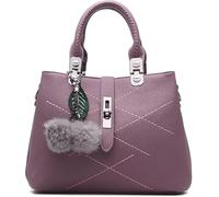GWEMOSVSFQ 2025 Nouveaux Sacs à Main pour Les Femmes Mode Dames Sacs à Main et Sacs à bandoulière Sac à Main Haut avec Pompon,Dark Purple