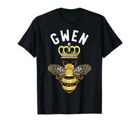 Gwen Name Gwen Cadeaux d'anniversaire Reine Couronne Bee Gwen T-Shirt