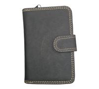 Gwenmode Portefeuille Porte Monnaie et Carte bancaire et identité - Cadeau pour Femme Tout en Un avec Grande capacité. Elégant et Chic. Fermeture par Zip et Pression. (Noir)