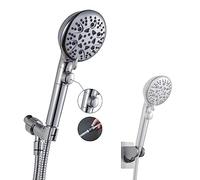 GwernKB Pommeau de douche à main avec interrupteur marche/arrêt 8 modes haute pression avec tuyau et support en acier inoxydable extra long de 200 cm plus support mural adhésif extra faible portée
