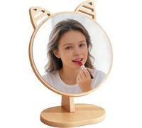 Gwezmxs Bois Petit Miroir sur Pied de Table Con Marco de Madera Niña
