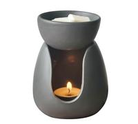 Gwezmxs Gris Brûleur Bougie, Céramique Brule Parfum Fondant, Brule Parfum, Bruleur Huile Essentielle, Brûleur à Huile Essentielle 9 x 9 x 11,5 cm