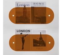 Gwezmxs Porte-Journaux Moderne, Étagère Murale en Acrylique, Étagère à Livres, Ovale, 2 Pièces, 40x15cm, Orange