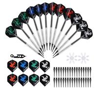 GWHOLE Flechette Pointe Plastique 12Pcs Flechettes pour Cible Electronique Fléchettes Pointe Plastique avec 12 Feuilles et 50 Pointes pour Jeux de Flechette Jeux Flechette Electronique